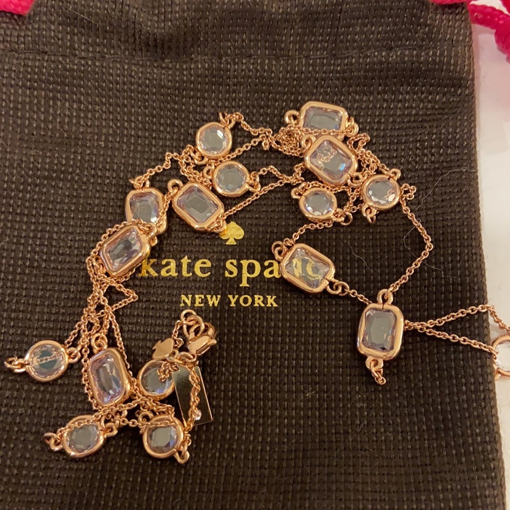 Kate Spade rose gold long scatter necklace - Picture 4 of 5